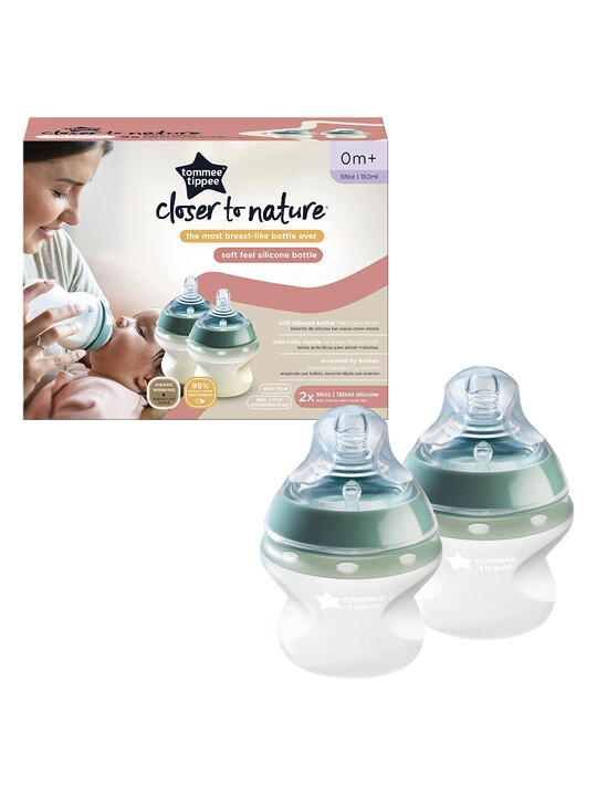 Tommee Tippee Closer to Nature Silicone Baby Bottle - 5oz, Pack of 2 image number 1